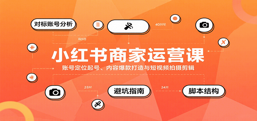 小红书商家运营课，账号定位起号、内容爆款打造与短视频拍摄剪辑-百盛轻创