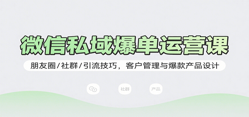 微信私域爆单运营课：朋友圈/社群/引流技巧，客户管理与爆款产品设计-小艾项目网