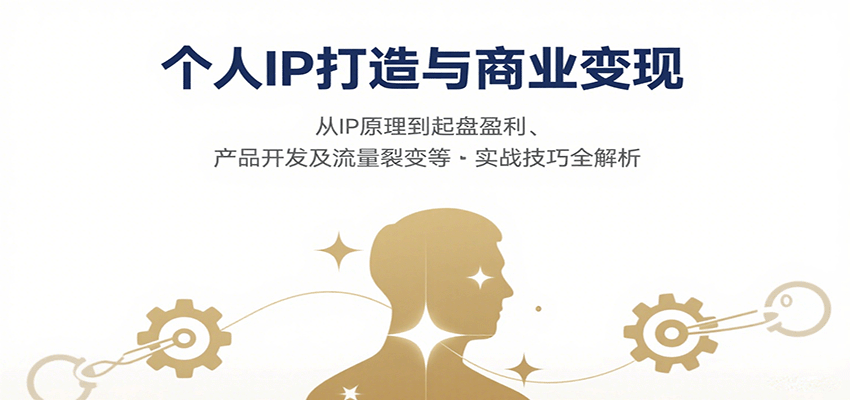 个人IP打造与商业变现，从IP原理到起盘盈利、产品开发及流量裂变等实战技巧全解析-百盛轻创