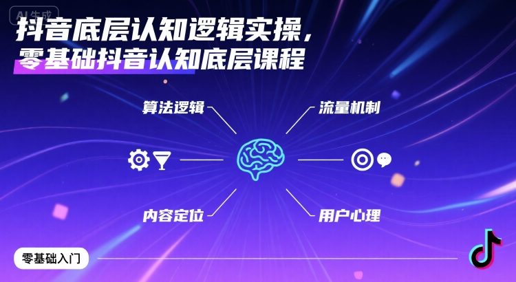 抖音底层认知逻辑实操，零基础抖音认知底层课程-百盛轻创
