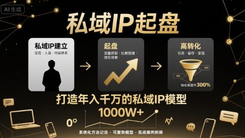 私域IP起盘，私域ip建立、起盘、高转化，打造年入千万的私域ip模型-小艾项目网