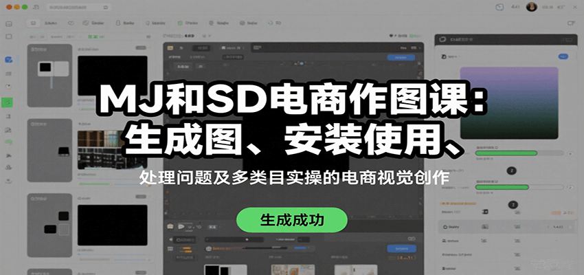 MJ和SD电商作图课:生成图、安装使用、处理问题及多类目实操的电商视觉创作-小艾项目网