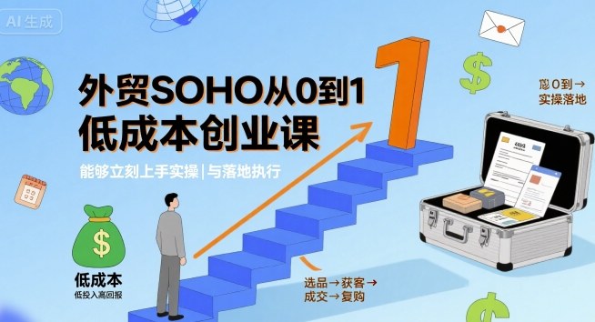 外贸SOHO从0到1低成本创业课，能够立刻上手实操与落地执行-小艾项目网