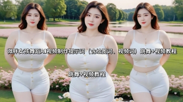 微胖女孩舞蹈AI视频制作提示词(含绘图词、视频词) 跳舞+视频教程-百盛轻创