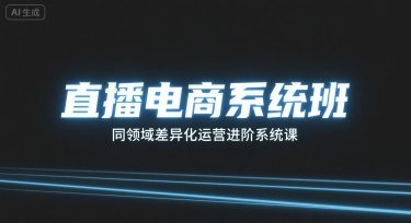 直播电商系统班，同领域差异化运营进阶系统课-小艾项目网