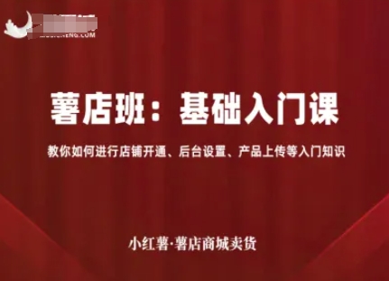 小红薯薯店商城卖货，基础入门课，教你如何进行店铺开通、后台设置、产品上传等入门知识-百盛轻创