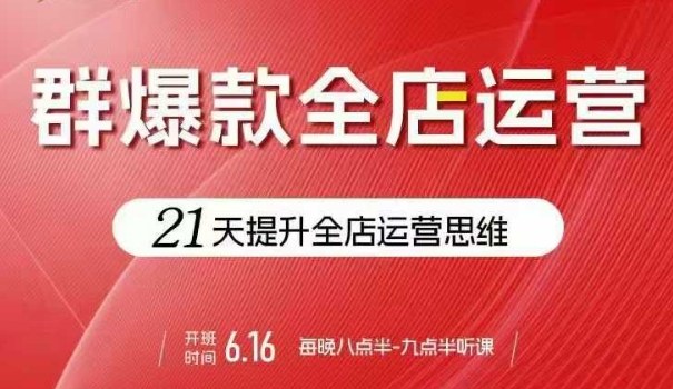 贾真电商群爆款全店运营，21天提升全店运营思维，起店、全店运营爆款不断-百盛轻创