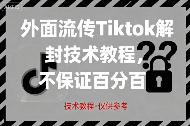 外面流传Tiktok解封技术教程，不保证百分百，具体自测-百盛轻创