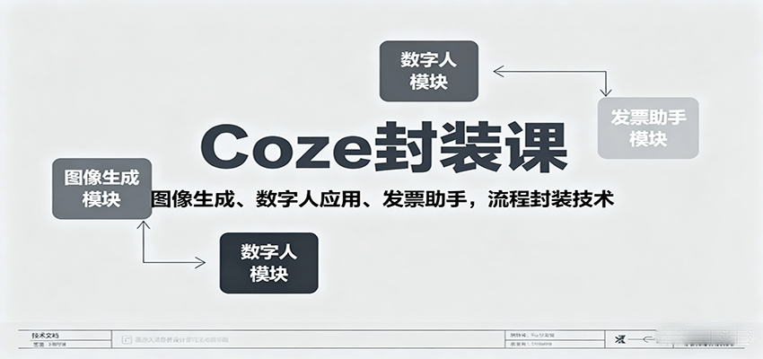 Coze封装课,图像生成、数字人应用、发票助手,流程封装技术-小艾项目网