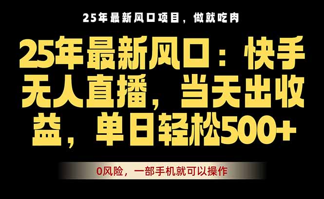 25年最新无人直播玩法，当天秒出单，一部手机就可操作-小艾项目网
