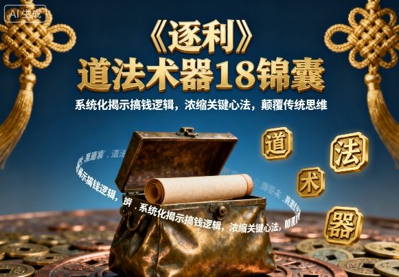 《逐利》道法术器18锦囊，系统化揭示搞钱逻辑，浓缩关键心法，颠覆传统思维-小艾项目网