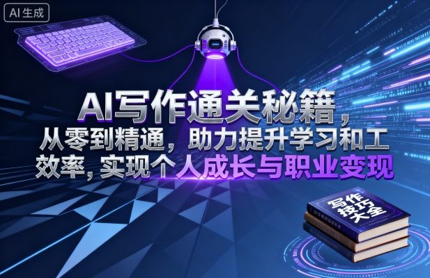 AI写作通关秘籍，从零到精通，助力提升学习和工作效率，实现个人成长与职业变现-百盛轻创