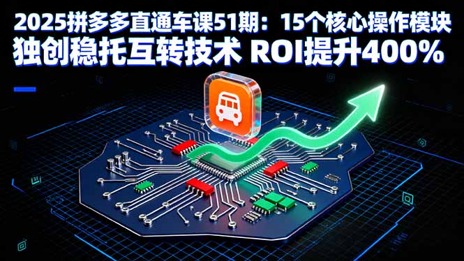 2025拼多多直通车课51期：15个核心操作模块 独创稳托互转技术 ROI提升400%-百盛轻创