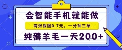 手机项目，二十秒一单，纯薅羊毛一天2张+做就有【揭秘】-百盛轻创
