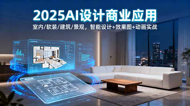 2025AI设计商业应用：室内/软装/建筑/景观，智能设计+效果图+动画实战-百盛轻创