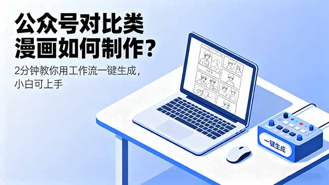 公众号对比类漫画如何制作？2分钟教你用工作流一键生成，小白可上手-百盛轻创