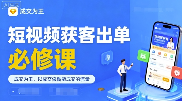 短视频获客出单必修课，成交为王，以成交为导向，直接做能成交的流量-百盛轻创