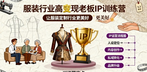服装行业高变现老板IP训练营，让服装定制行业更美好-百盛轻创