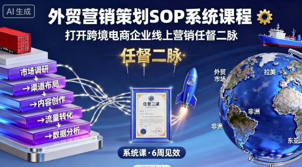 外贸营销策划SOP系统课程，打开跨境电商企业线上营销任督二脉-小艾项目网