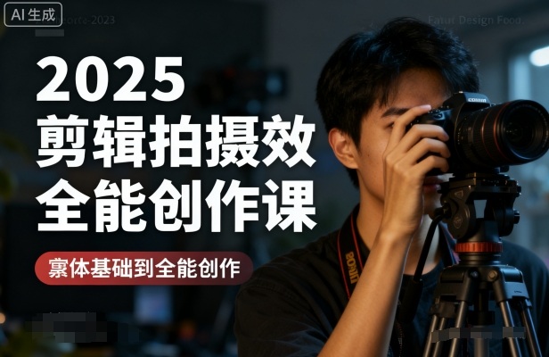 2025剪辑拍摄特效全能创作课，零基础到全能创作-小艾项目网