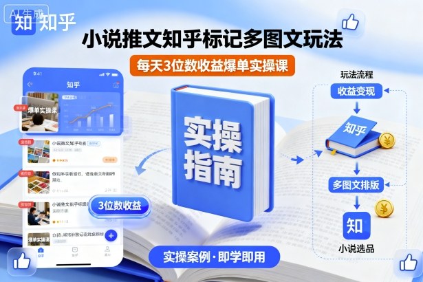 小说推文知乎标记多图文玩法，每天3位数收益爆单实操课-百盛轻创