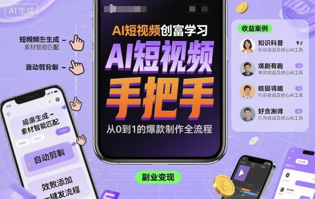 AI短视频创富学习，手把手教会你制作AI短视频-百盛轻创