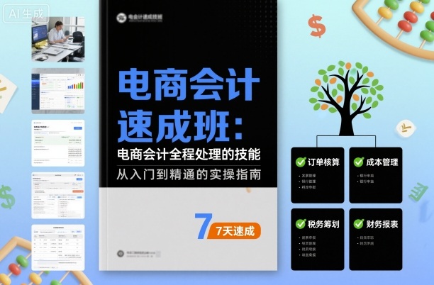 电商会计速成班，电商会计全程处理的技能-小艾项目网