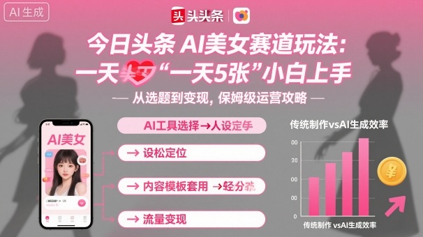 今日头条AI美女赛道玩法，一天轻松5张，小白轻松上手-小艾项目网
