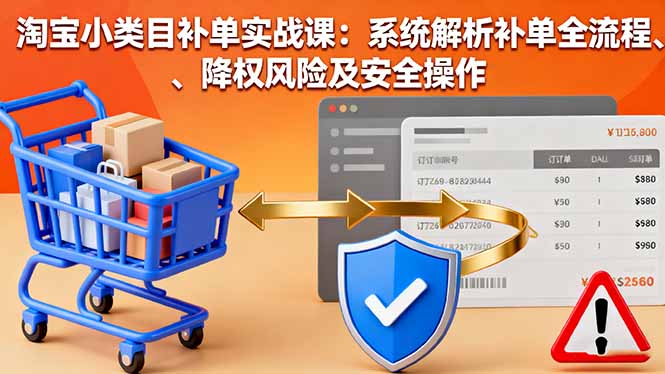 淘宝小类目补单实战课：系统解析补单全流程、降权风险及安全操作-小艾项目网