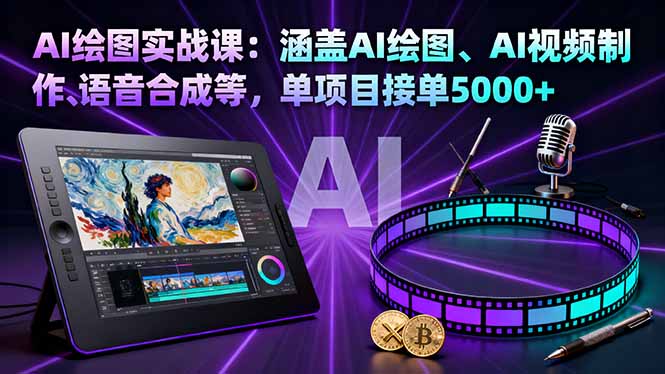 AI绘图实战课：涵盖AI绘图、AI视频制作、语音合成等，单项目接单5000+-百盛轻创