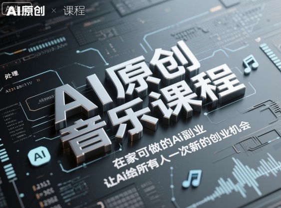 AI原创音乐课程，在家可做的Ai副业，让Ai给所有人一次新的创业机会-百盛轻创