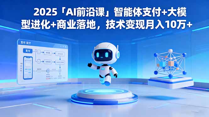 2025「AI前沿课」智能体支付+大模型进化+商业落地，技术变现月入10万+-百盛轻创