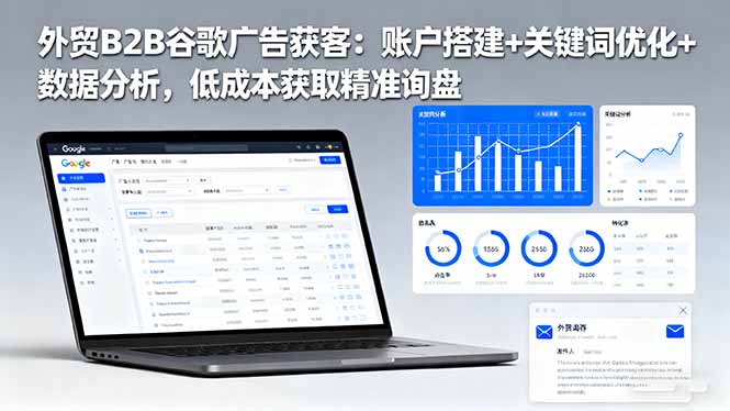 外贸B2B 谷歌广告获客：账户搭建+关键词优化+数据分析 低成本获取精准询盘-小艾项目网