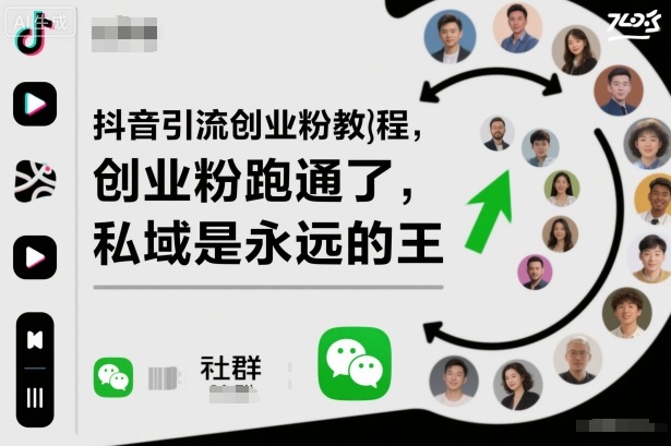 抖音引流创业粉教程，创业粉终于跑通了，私域是永远的王-百盛轻创