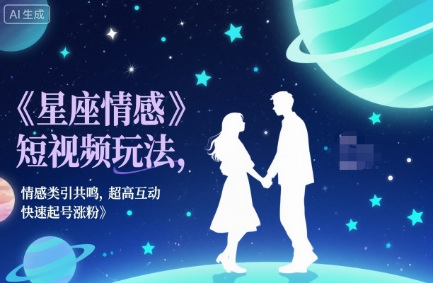 星座情感短视频玩法，情感类引共鸣，超高互动，快速起号涨粉-百盛轻创