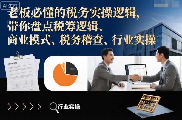 老板必懂的税务实操逻辑，带你盘点税筹逻辑、商业模式、税务稽查、行业实操-百盛轻创