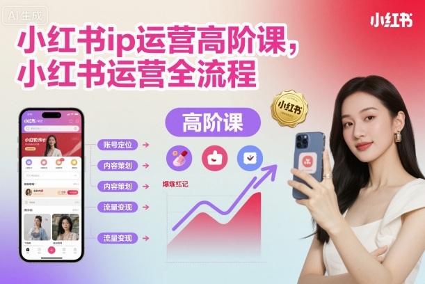 小红书ip运营高阶课，小红书运营全流程-百盛轻创