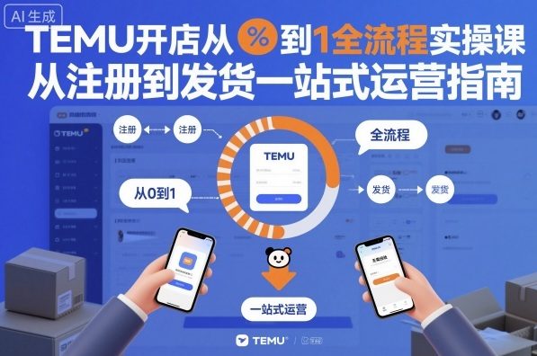 TEMU开店从0到1全流程实操课，从注册到发货一站式运营指南-百盛轻创