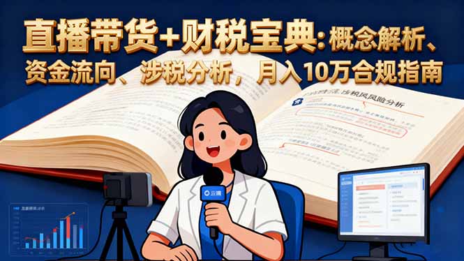 直播带货+财税宝典：概念解析、资金流向、涉税分析，月入10万合规指南-百盛轻创