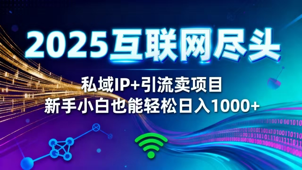 2025网创尽头王炸项目！私域 IP + 精准引流，新手小白在家躺赚日入 1000+-小艾项目网