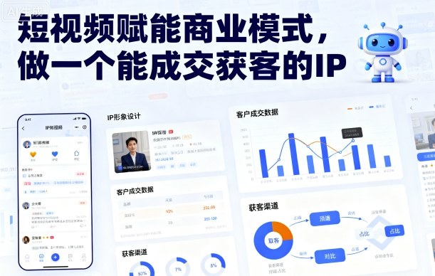 短视频赋能商业模式，做一个能成交获客的IP(更新)-小艾项目网
