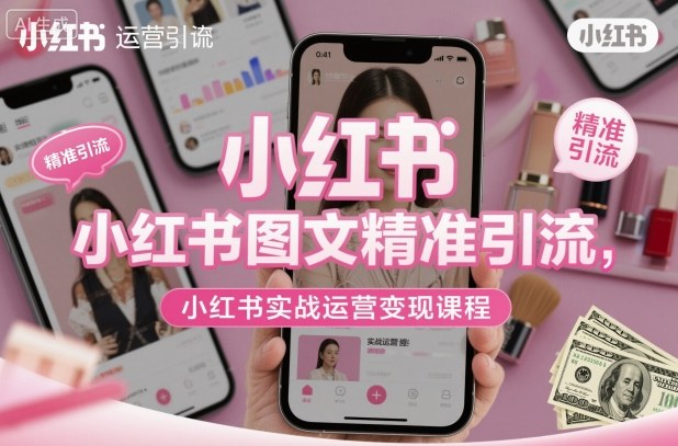 小红书图文精准引流，小红书实战运营变现课程-小艾项目网