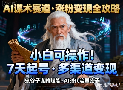 AI谋术赛道，涨粉快速，变现方式多样，小白可操作-小艾项目网