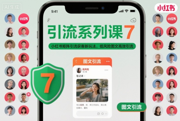 引流系列课7，小红书矩阵引流获客新玩法，低风险图文高效引流-百盛轻创