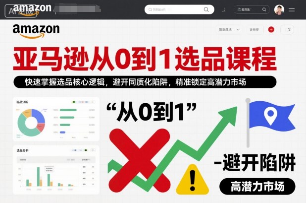 亚马逊从0到1选品课程，快速掌握选品核心逻辑，避开同质化陷阱，精准锁定高潜力市场-百盛轻创