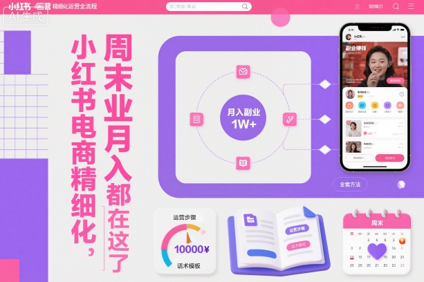 小红书电商精细化运营全流程，周末副业月入1W+，全套方法都在这了-百盛轻创