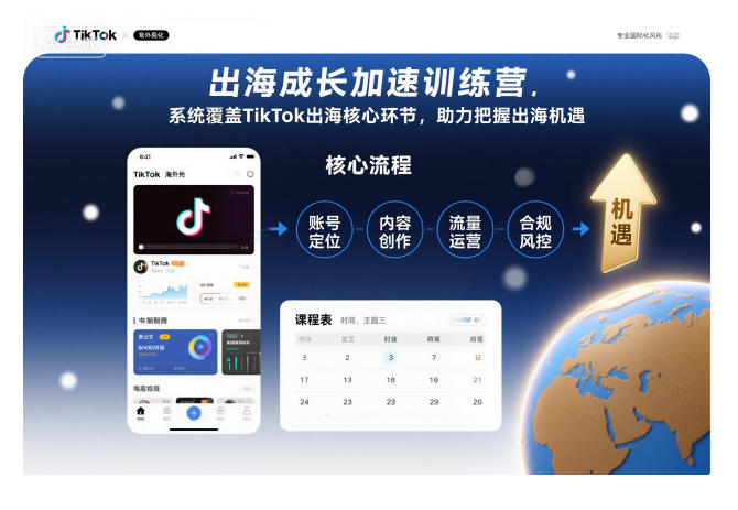 出海成长加速训练营，系统覆盖TikTok出海核心环节，助力把握出海机遇(更新)-小艾项目网