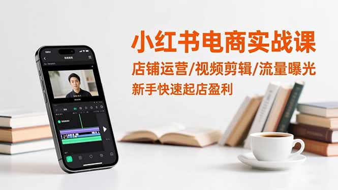 小红书电商实战课：店铺运营/视频剪辑/流量曝光，新手快速起店盈利-百盛轻创