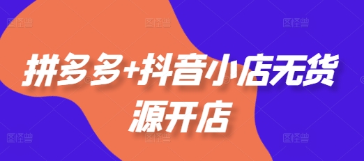 拼多多+抖音小店无货源开店，包括：选品、运营、基础、付费推广、爆款案例等(更新25年11月)-百盛轻创