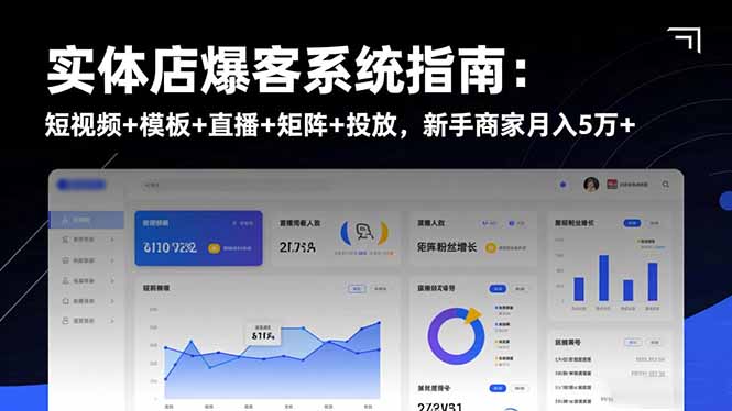 实体店爆客系统指南：短视频+模板+直播+矩阵+投放，新手商家月入5万+-百盛轻创